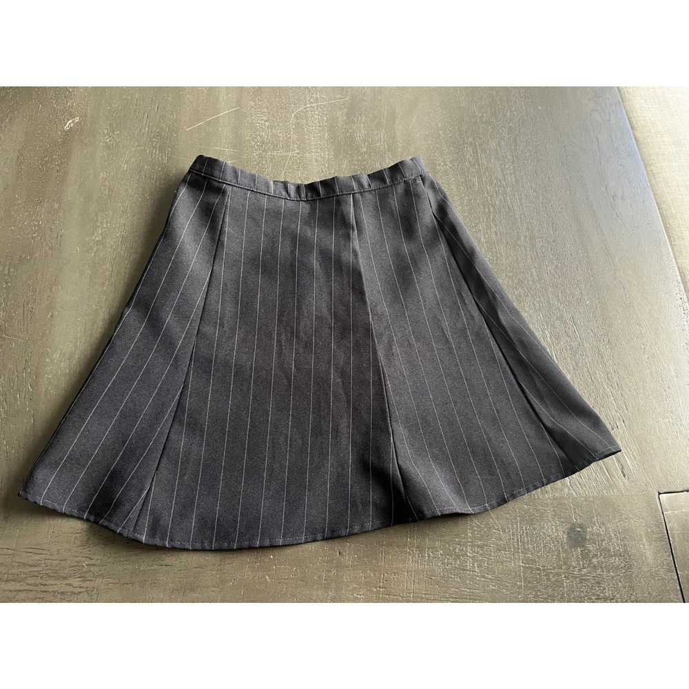 American‎ Apparel Womens XS Navy Blue Pinstripe High Waisted Pleated Mini Skirt - Picture 4 of 8